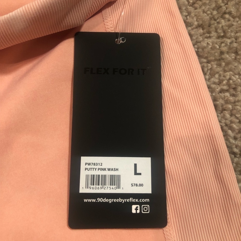 90 DEGREE BY REFLEX Stone Wash High Rise Leggings Putty Pink Wash Size Large - Picture 7 of 12